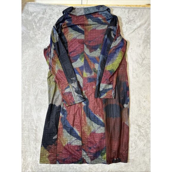The Pyramid Collection Cardigan Jacket XL Gray Abstract Multi Color Artsy Boho - Picture 10 of 13